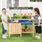 Costway Kids Kitchen Playset Wooden Outdoor Mud Kitchen Pretend Play Toy W/ Kitchenware